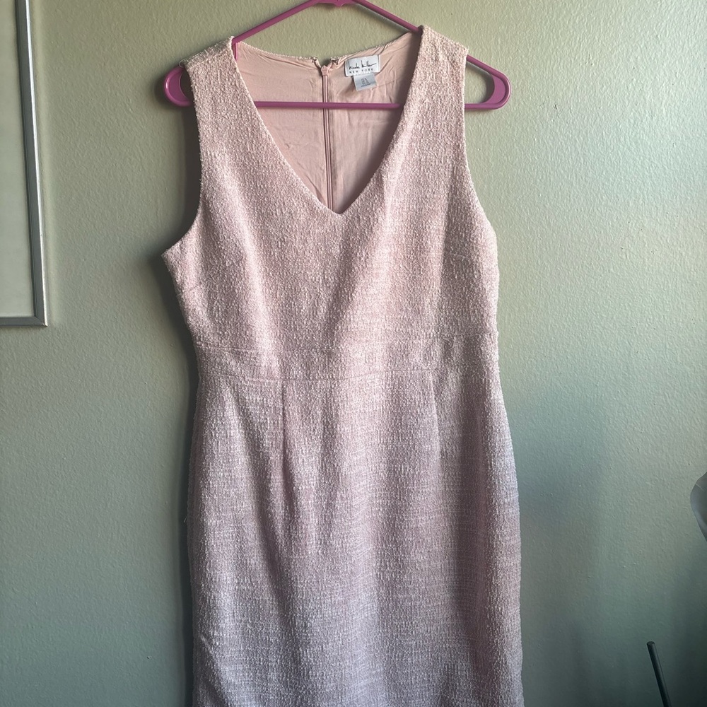 Nicole Miller Blush Textured Midi Dress